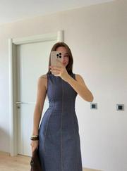 Jeans Kot Uzun Elbise