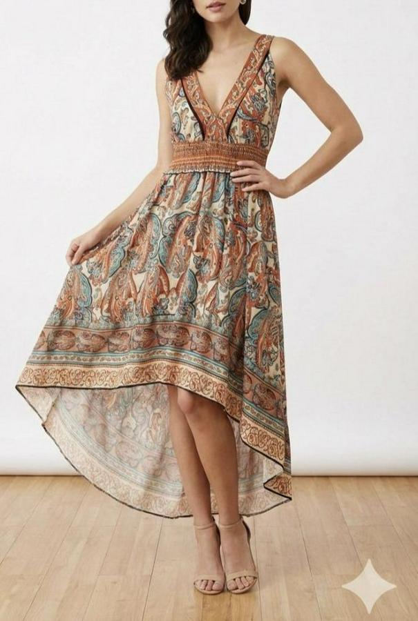 Askılı Derin Göğüs Detaylı Asimetrik Detaylı Süprem Elbise