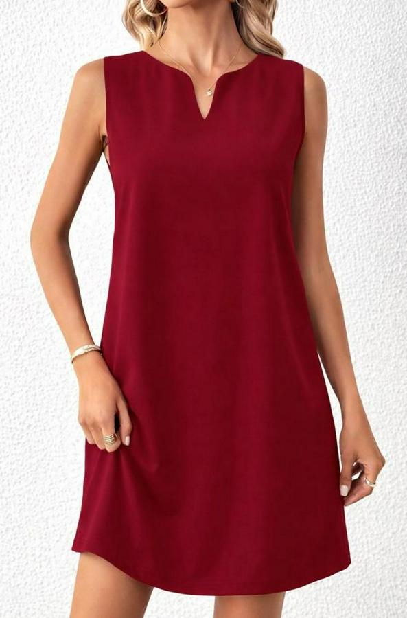 Askılı V Yakalı Mini Ithal Krep Elbise