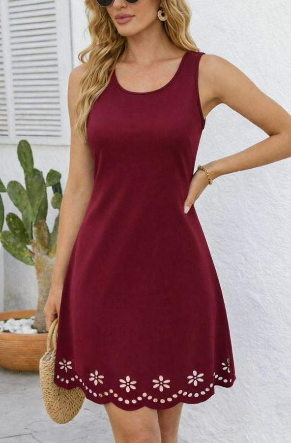 Askılı Yuvarlak Yakalı Çiçek Desenli Ithal Krep Kısa Elbise