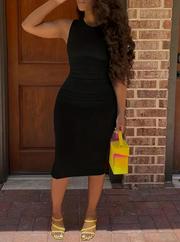 Bodycon Midi Boy Dalgıç Elbise