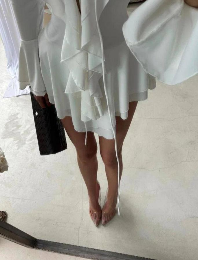 Dalgıç Kumaş Fırfırlı Elbise