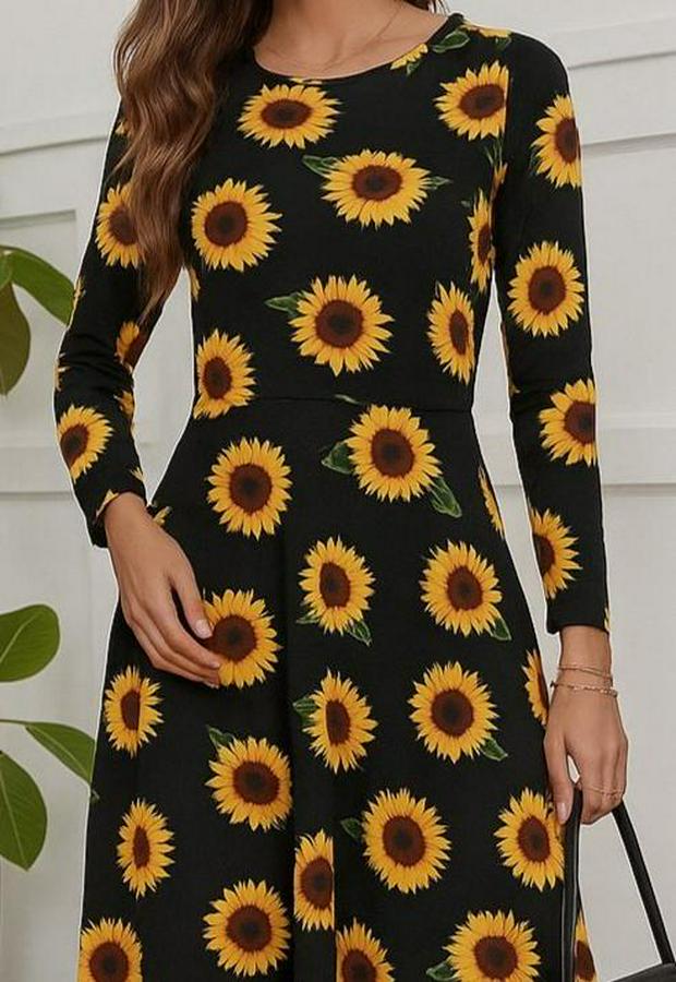 Fakir Kol Bisiklet Yaka Midi Mikro Elbise