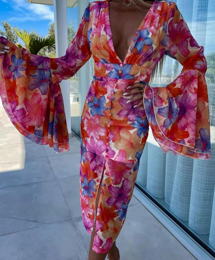 Göğüs Dekolteli Kolları Volan Detay Astarlı Tül Elbise