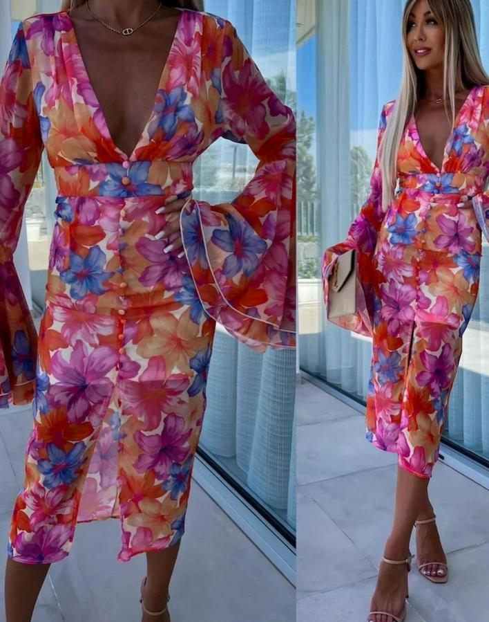 Göğüs Dekolteli Kolları Volan Detay Astarlı Tül Elbise