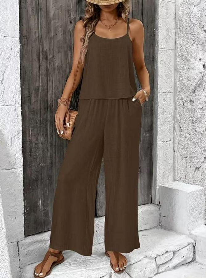 Ip Askılı Yuvarlak Yakalı Aerobin Kısa Bluz Ve Pantolon Ikili Takım