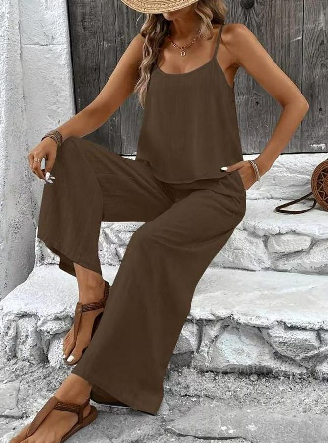 Ip Askılı Yuvarlak Yakalı Aerobin Kısa Bluz Ve Pantolon Ikili Takım