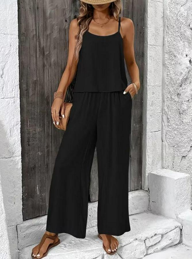 Ip Askılı Yuvarlak Yakalı Aerobin Kısa Bluz Ve Pantolon Ikili Takım