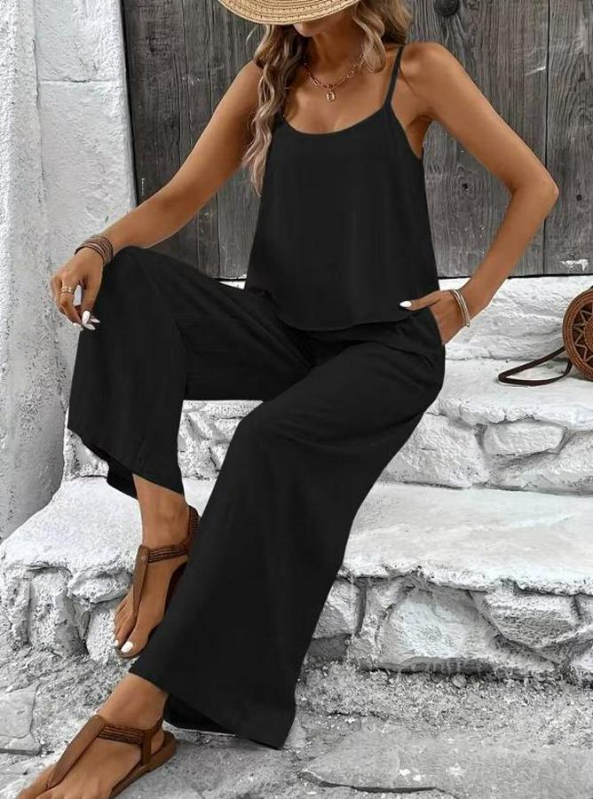 Ip Askılı Yuvarlak Yakalı Aerobin Kısa Bluz Ve Pantolon Ikili Takım