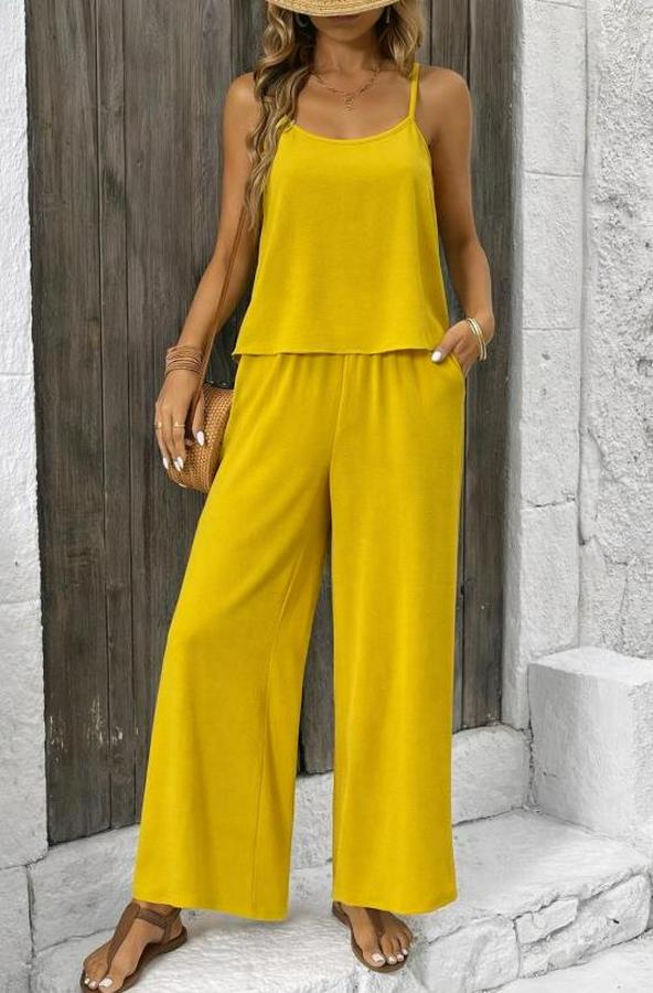 Ip Askılı Yuvarlak Yakalı Aerobin Kısa Bluz Ve Pantolon Ikili Takım