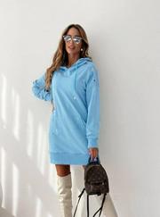 Kanguru Cep Kapüşonlu Iki Iplik Tunik Elbise