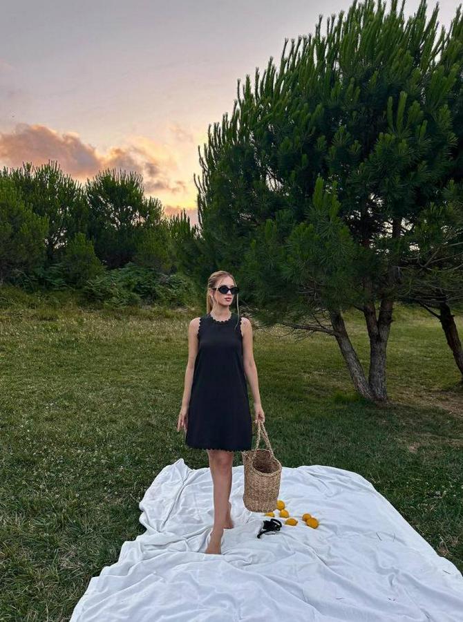 Keten Kumaş Kolsuz Mini Boy Elbise