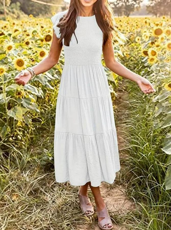 Kısa Kollu Kolları Volanlı Gipeli Aerobin Elbise