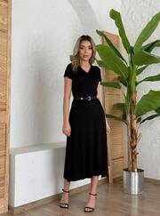 Kısa Kollu V Yaka Maxi Boy Elbise 124 Cm