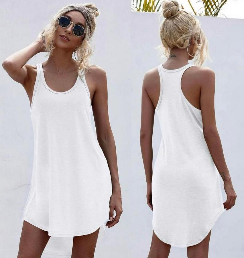 Kolsuz Halter Yaka Viskon Mini Elbise