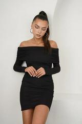 Madonna Mendil Yaka Fırsat Ürün Büzgülü Mini Elbise