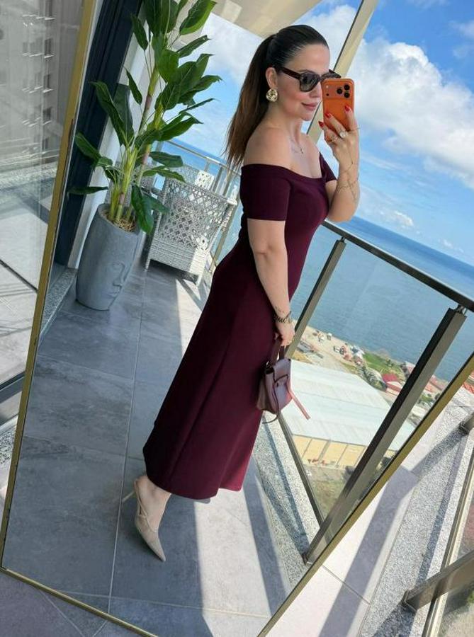 Madonna Yaka Midi Boy Modal Elbise