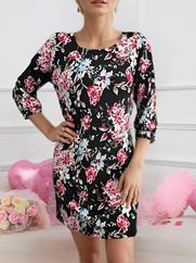 Uzun Kollu Bisiklet Yaka Dalgıç Mini Boy Elbise