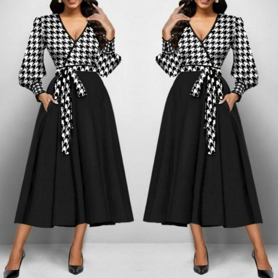 Uzun Kollu Kruvaze Yaka Dalgıç Krep Midi Boy Elbise