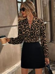 Uzun Kollu Kruvaze Yaka Krep Mini Boy Elbise