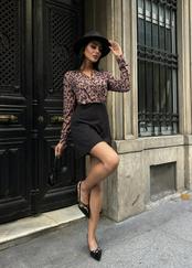 Uzun Kollu Kruvaze Yaka Krep Mini Boy Elbise