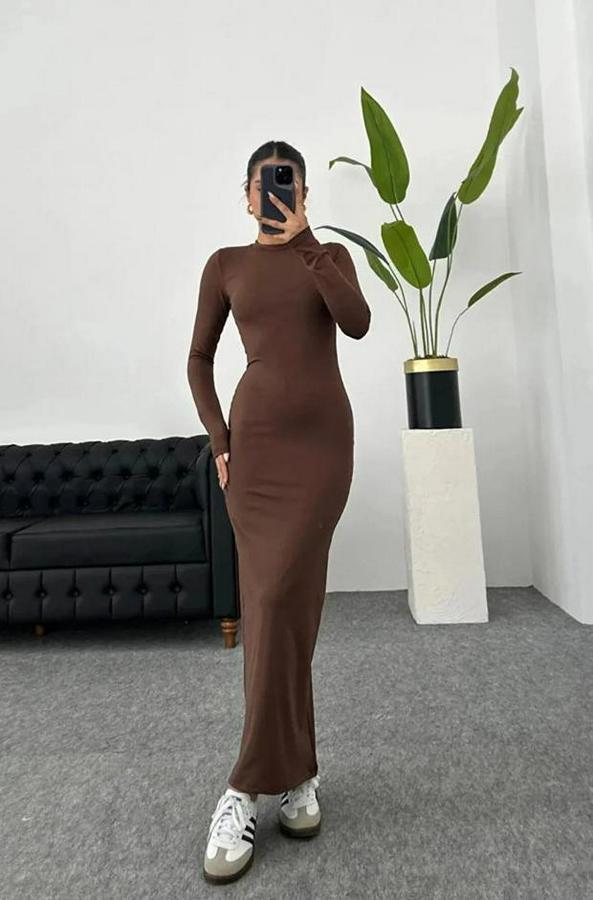 Uzun Kollu Maxi Elbise