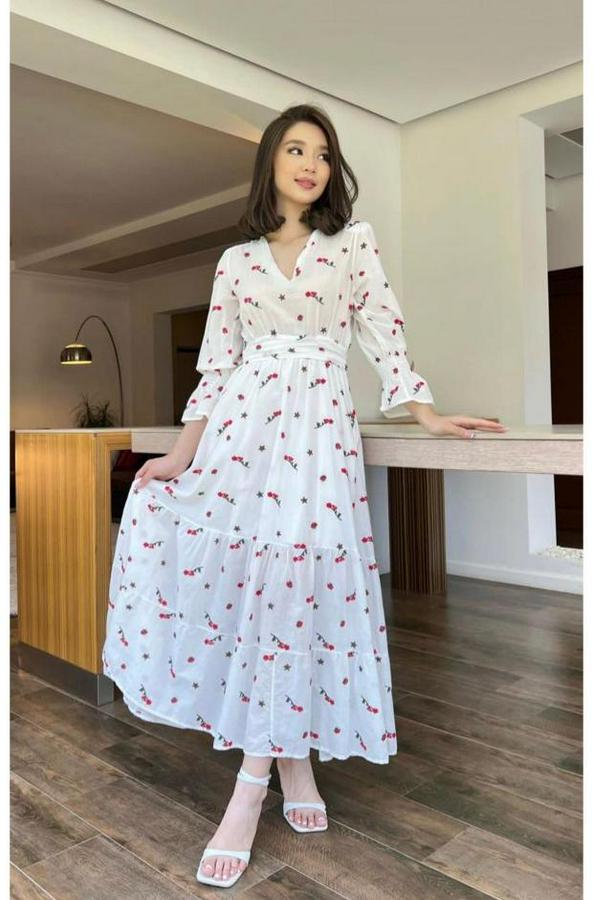 Kırmızı Gipeli Vual Elbise