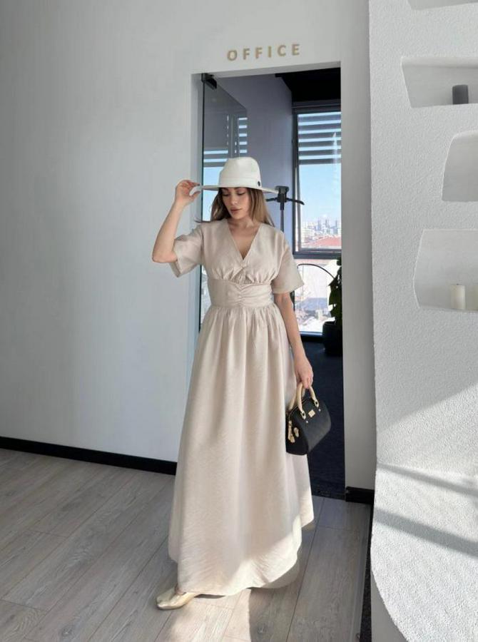 Kısa Kollu Uzun Elbise