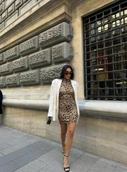 Leopar Kisa Elbise Sandy