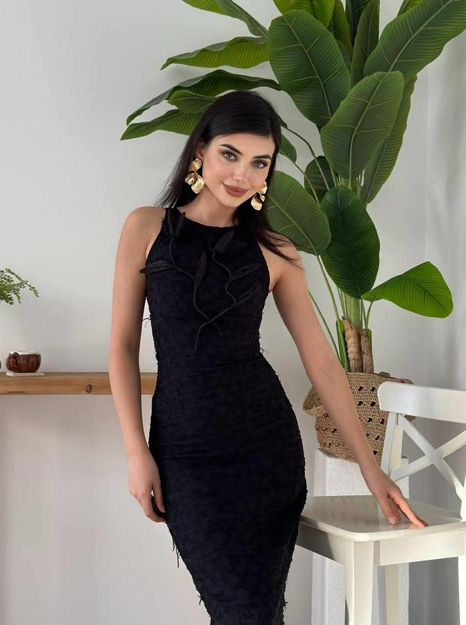 Lers Çiçek Detaylı Elbise