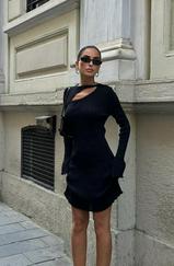 Lilian Cut Out Mini Elbise 2819