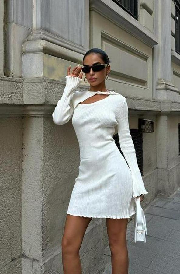 Lilian Cut Out Mini Elbise 2819