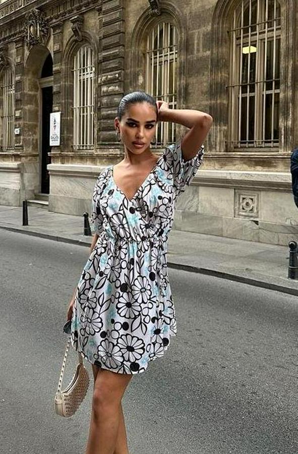 Lindsey Çiçek Desenli Elbise 2276-10