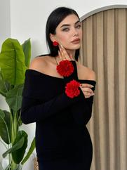 Livora Gül Detay Elbise