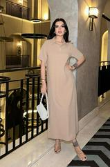 Manque Polo Yaka Yırtmaçlı Elbise 2689-8