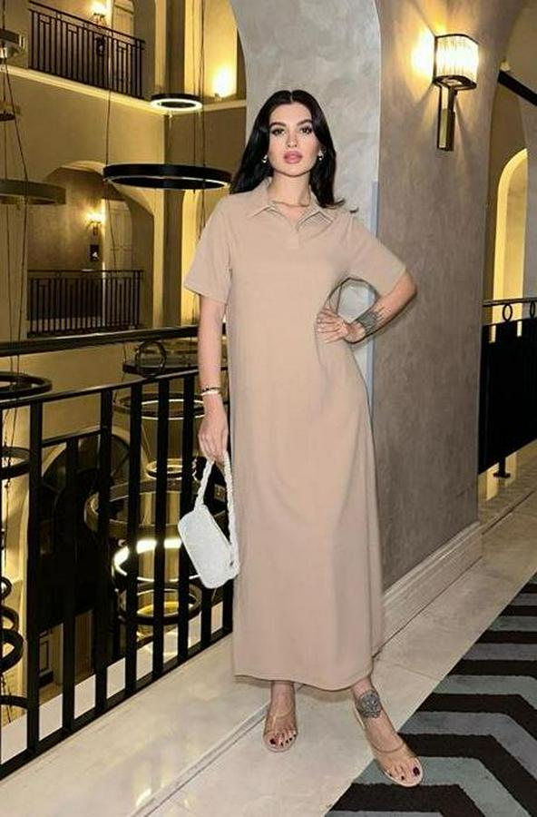 Manque Polo Yaka Yırtmaçlı Elbise 2689-8