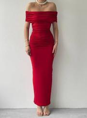 Milan Madonna Yaka Kalem Elbise