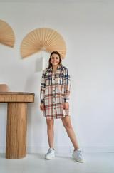 Oranj Oduncu Gömlek Elbise