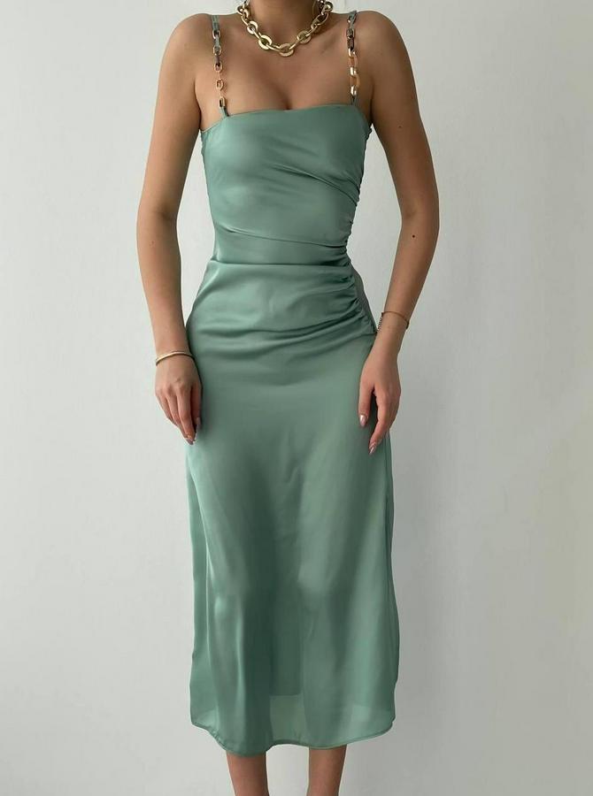 Oxpo Yırtmaç Detaylı Elbise