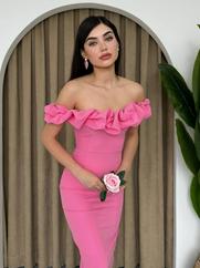 Popi Madonna Yaka Kalem Elbise