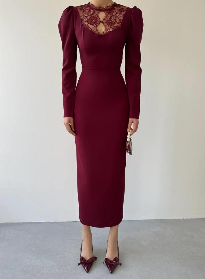 Port Dantel Detay Elbise