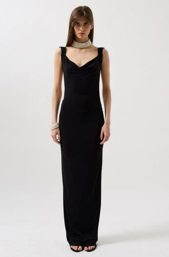 Sırt Dekolte Maxi Elbise