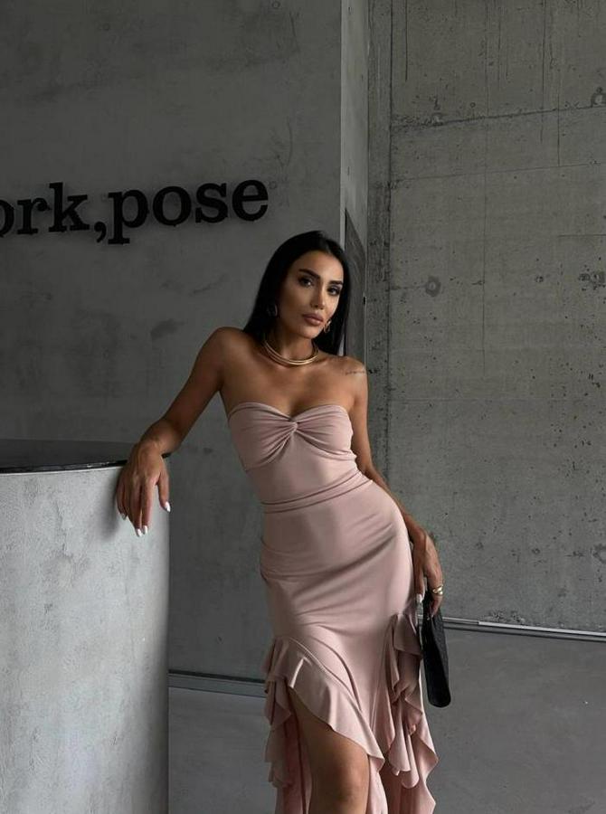 Strablez Sandy Elbise Yanlari Katli