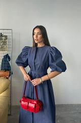 Tencel Karpuz Kol Elbise