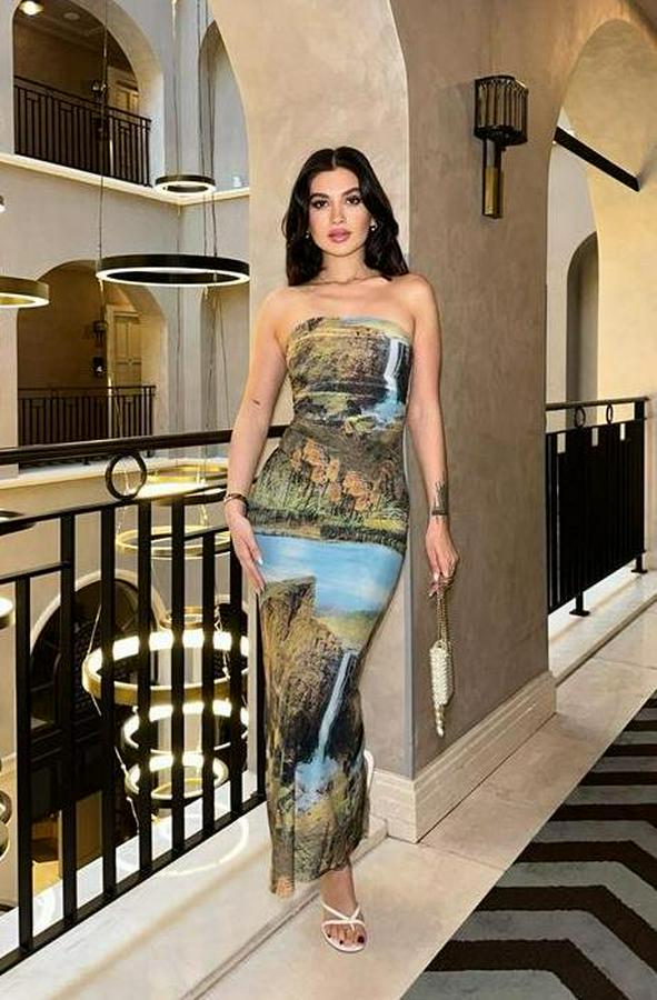 Tricia Desenli Straplez Elbise 2525-08