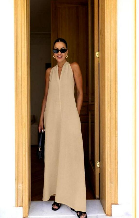 V Yaka Paraşüt Elbise