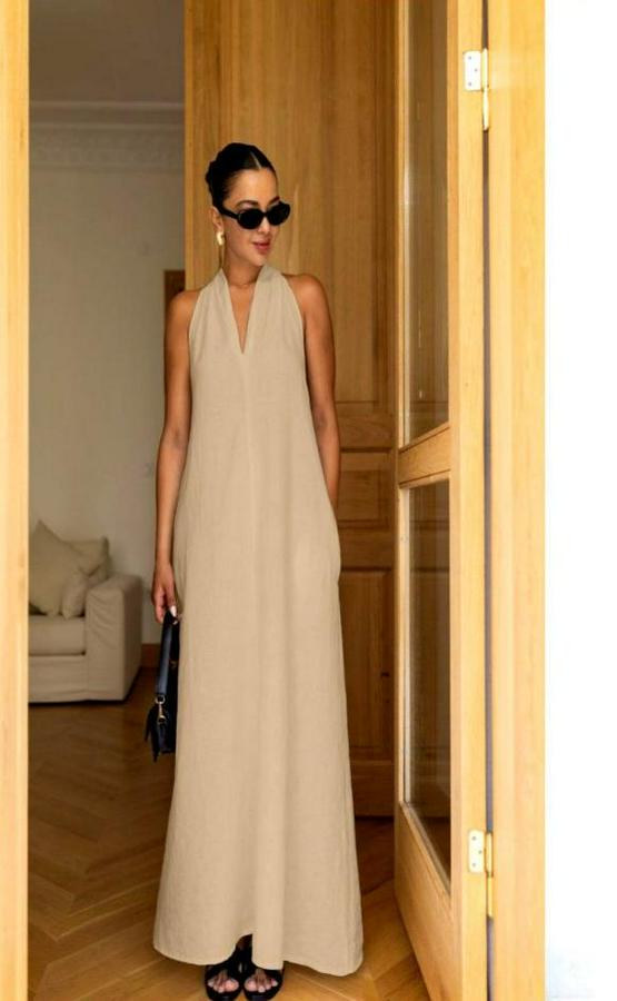 V Yaka Paraşüt Elbise