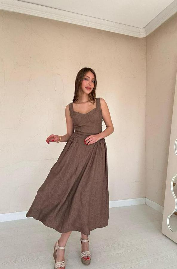 Vizon Yanları Büzgülü Göğüs Kuplu Elbise