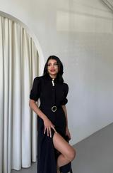 Yaka Düğme Detayli Elbise