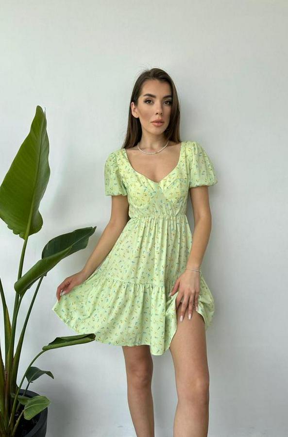 Yeşil Sırt Dekolteli Elbise